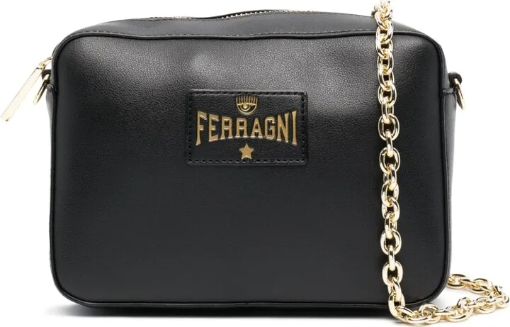 Logo-Patch Faux-Leather Shoulder Bag