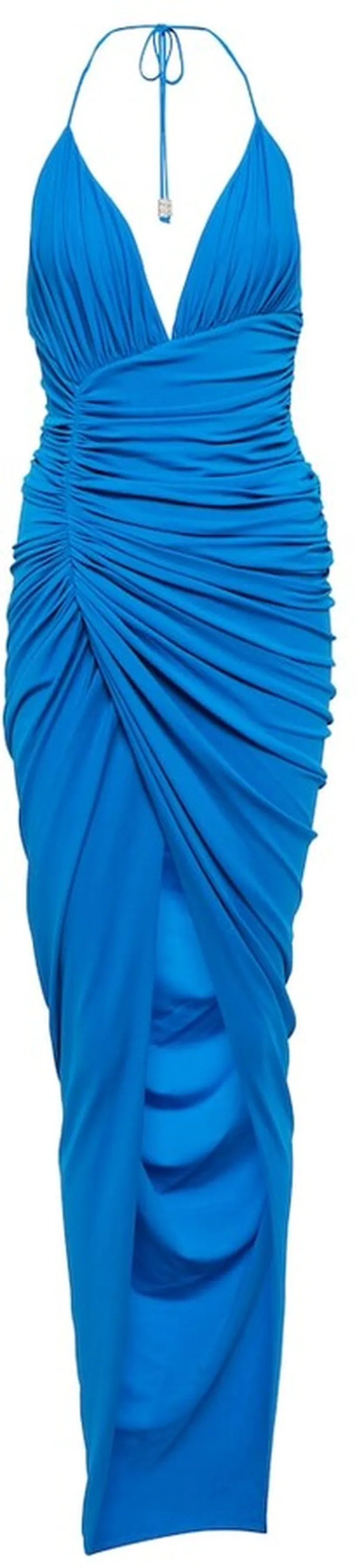 Ruched halterneck maxi dress