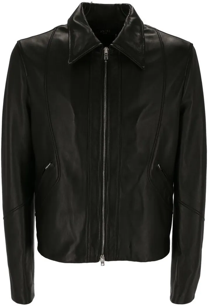 Amiri Zip-Up Leather Jacket