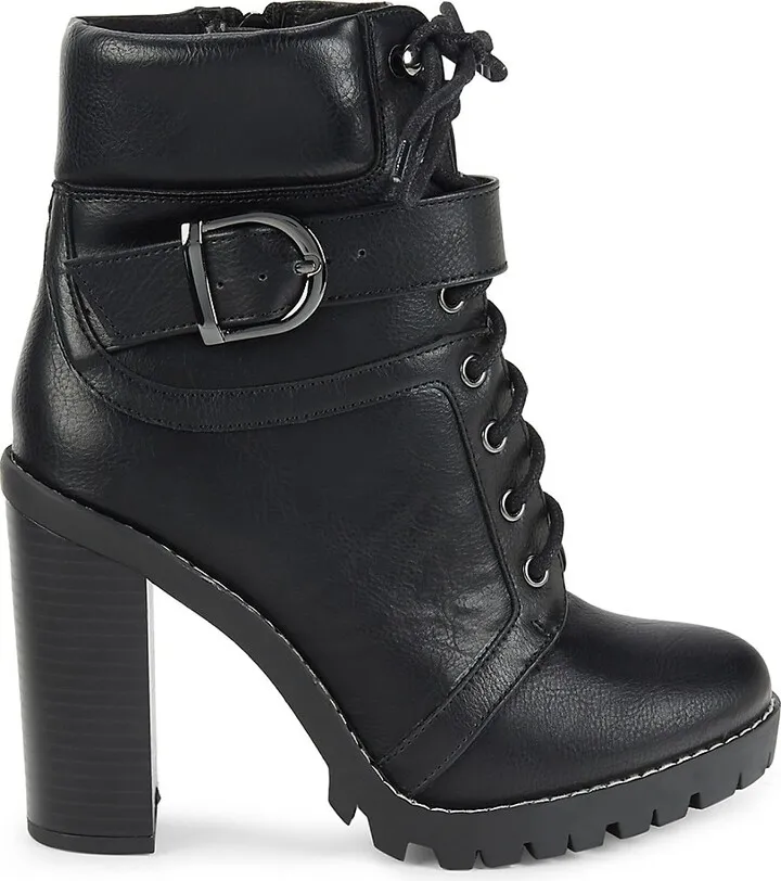 Padina Faux Leather Combat Boots