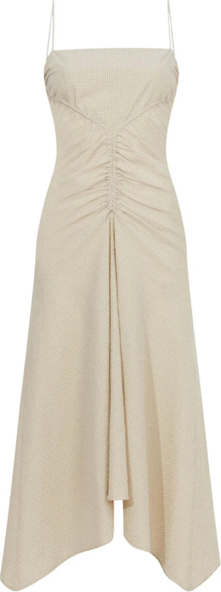 Gingham Ruched Midi Dress
