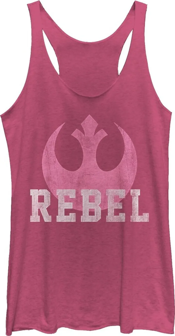 Women's Star Wars The Force Awakens Rebel Racerback Tank Top - Pink Heather - Medium