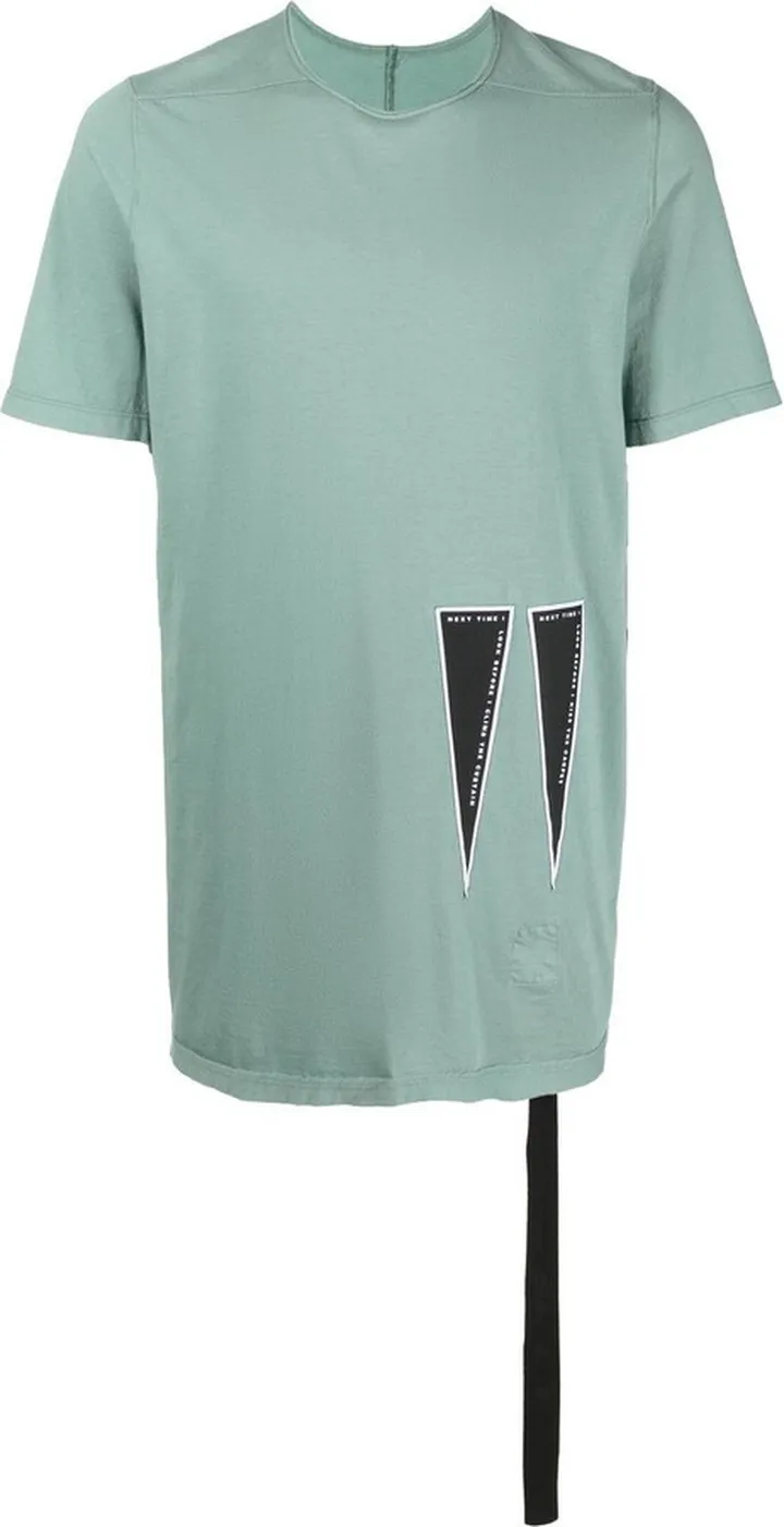 slogan-patch cotton T-shirt