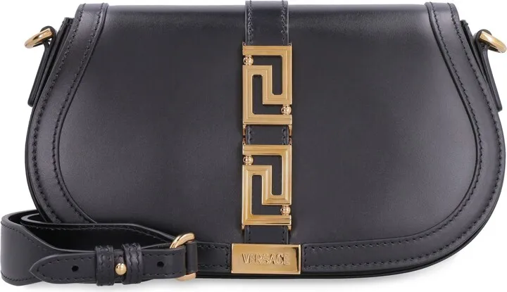 Greca Goddess Leather Crossbody Bag