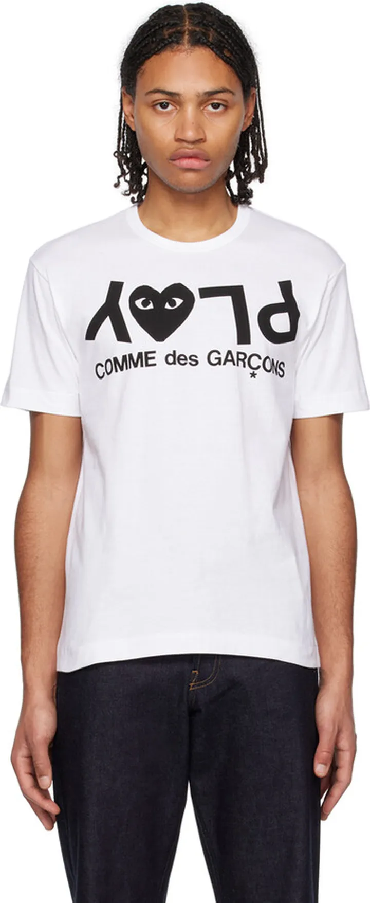 Comme des Garçons Play White Inverted Text T-Shirt