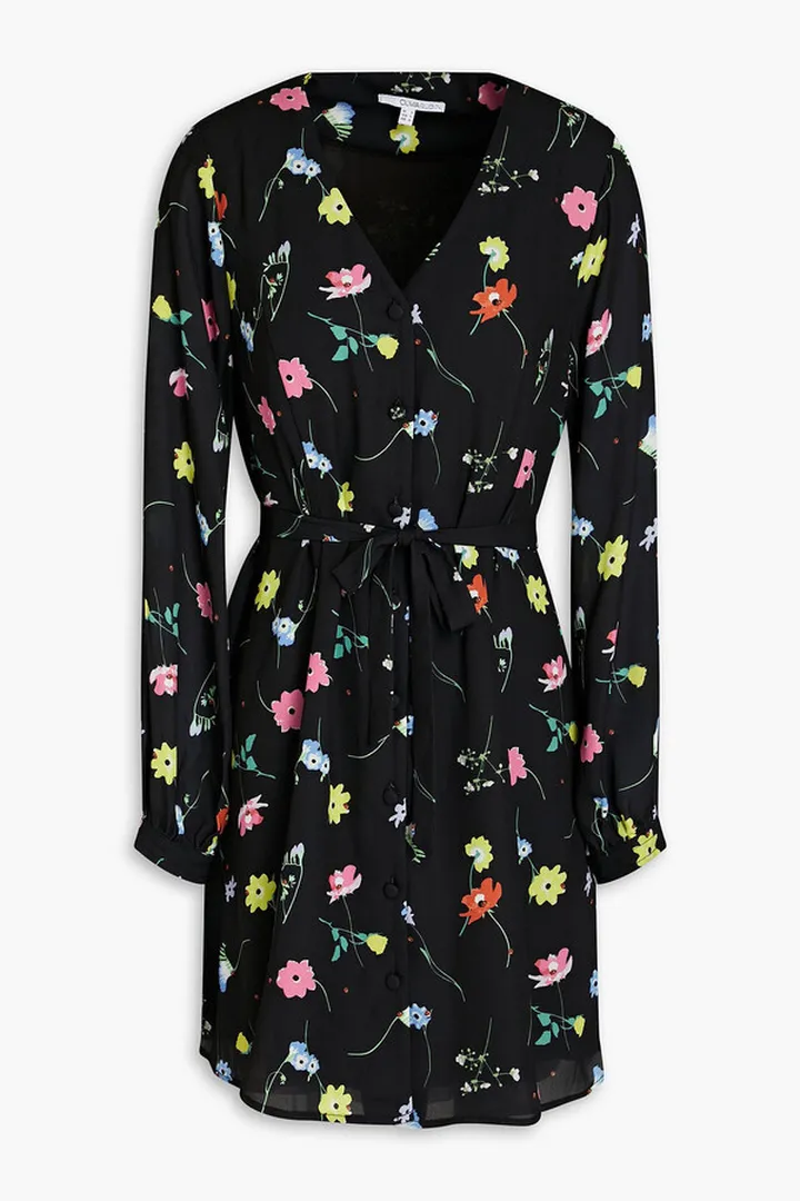 Viola floral-print crepe mini dress