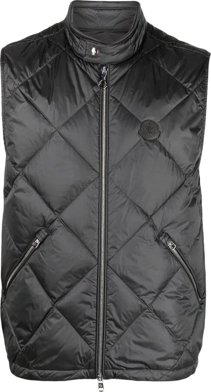 Neste logo-patch diamond-quilted down gilet