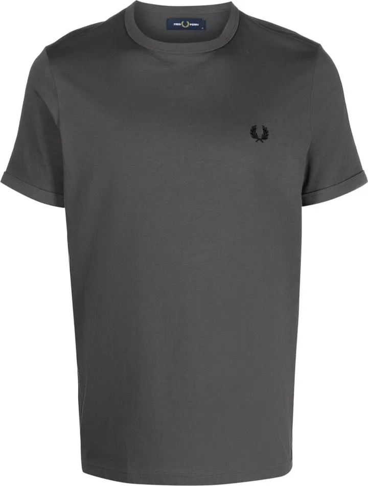 Ringer logo-embroidered T-shirt
