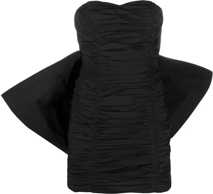Bow-Detail Pleated Minidress