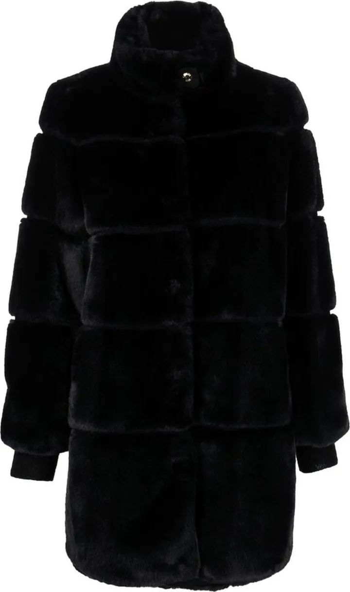 Button-Front Faux-Fur Coat