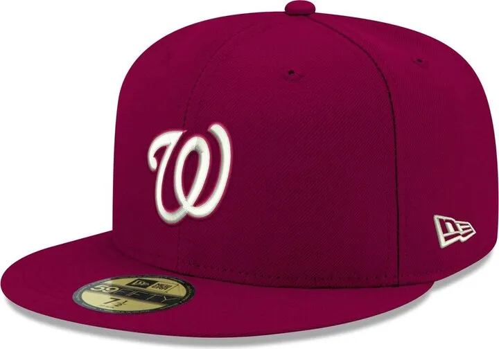 Men's New Era Cardinal Washington Nationals Logo White 59FIFTY Fitted Hat