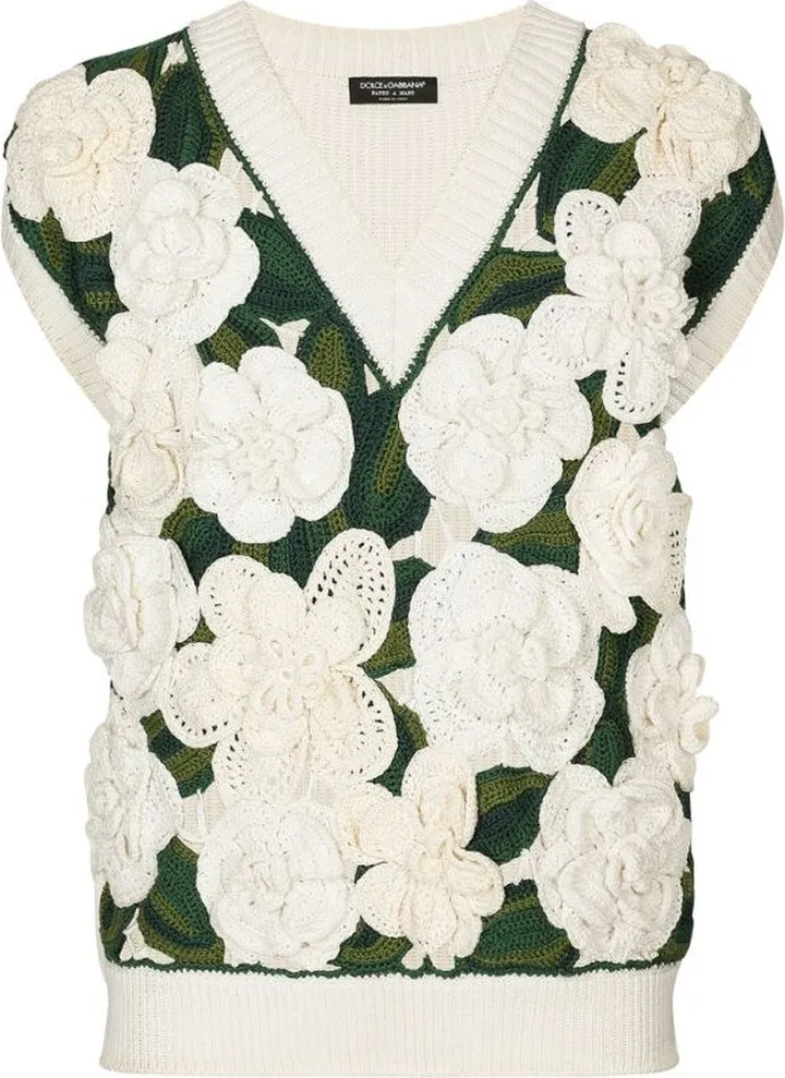 Dolce & Gabbana Floral Sweater Vest