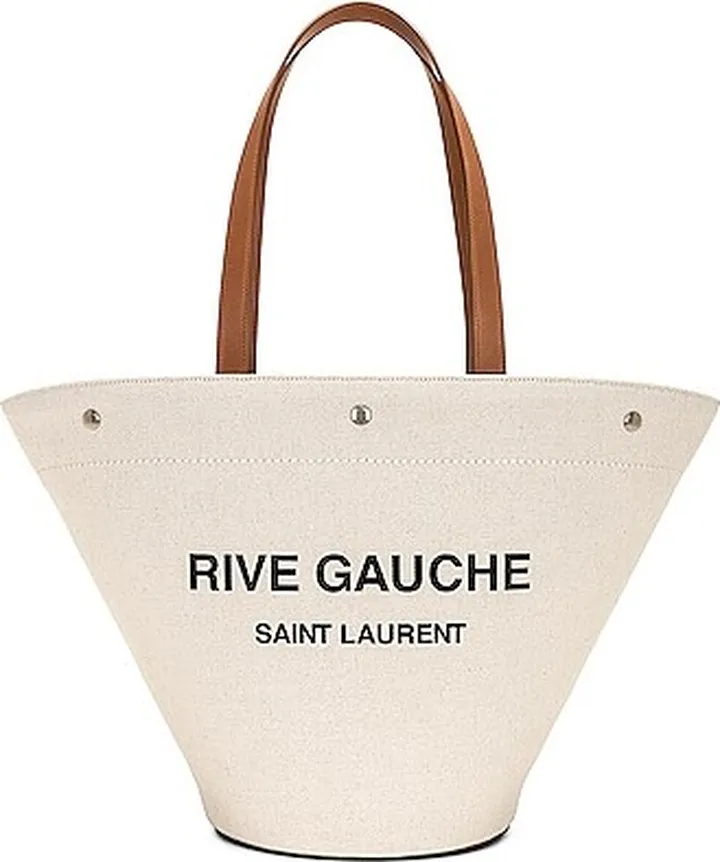Saint Laurent Rive Gauche Panier Tote in Beige