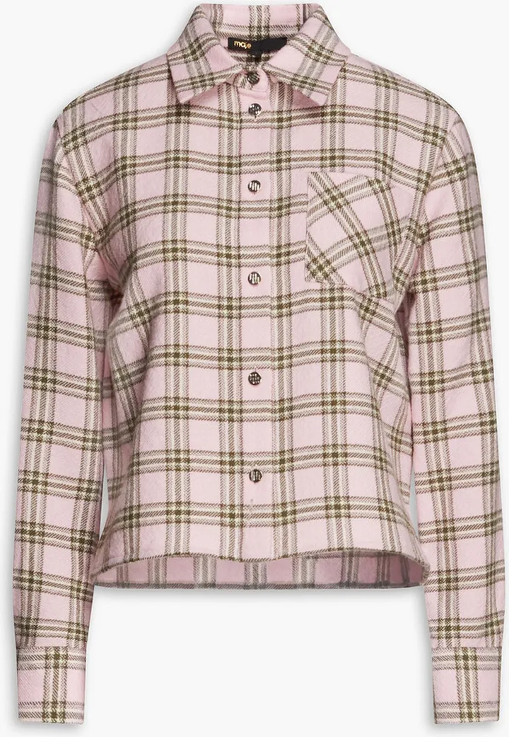 Checked wool-flannel shirt