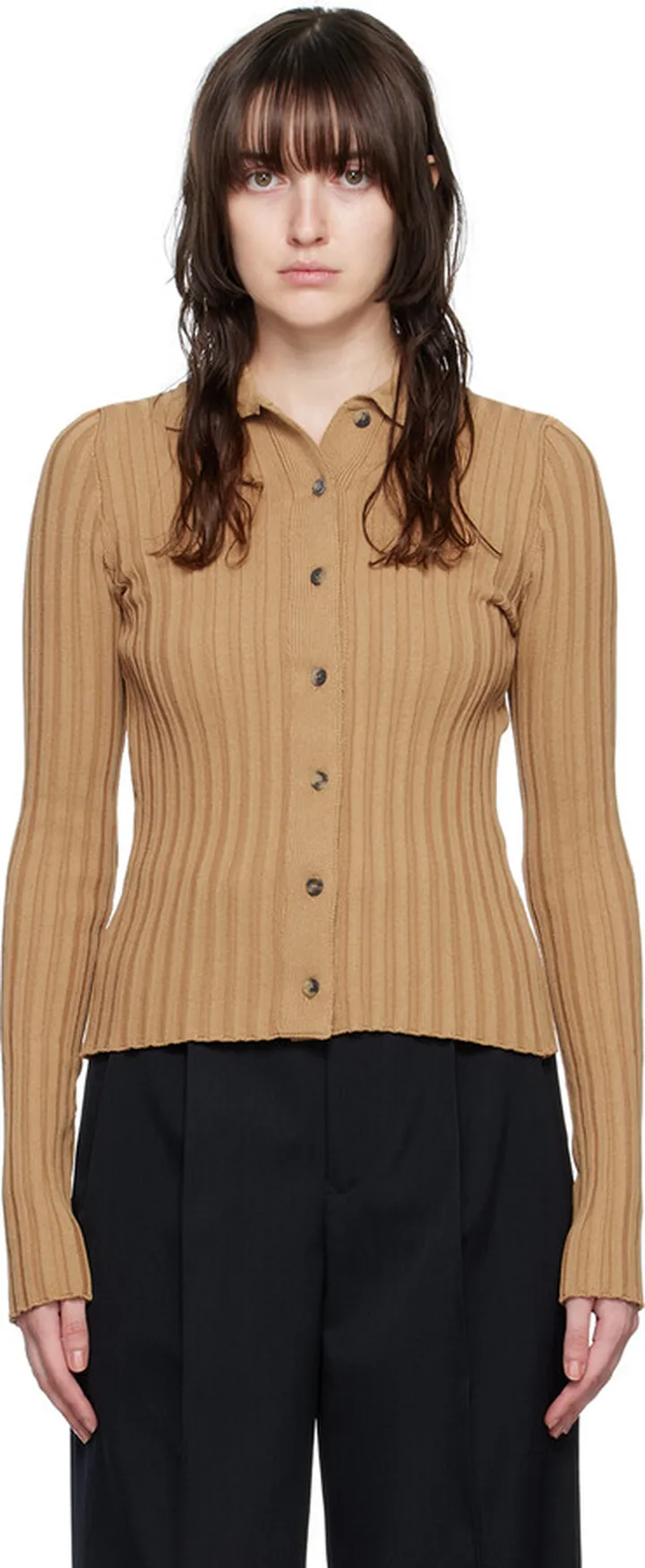 ANINE BING Brown Joslyn Cardigan