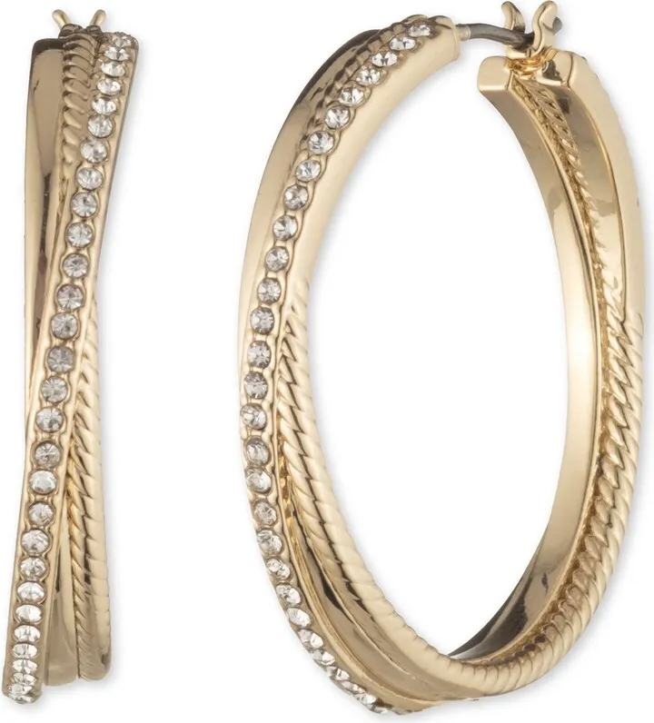 Pavé Twisted Rope Hoop Earrings