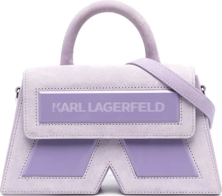 Logo-Print Suede Bag