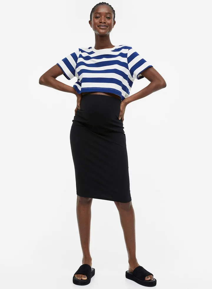Striped Crop Top & Skirts Set