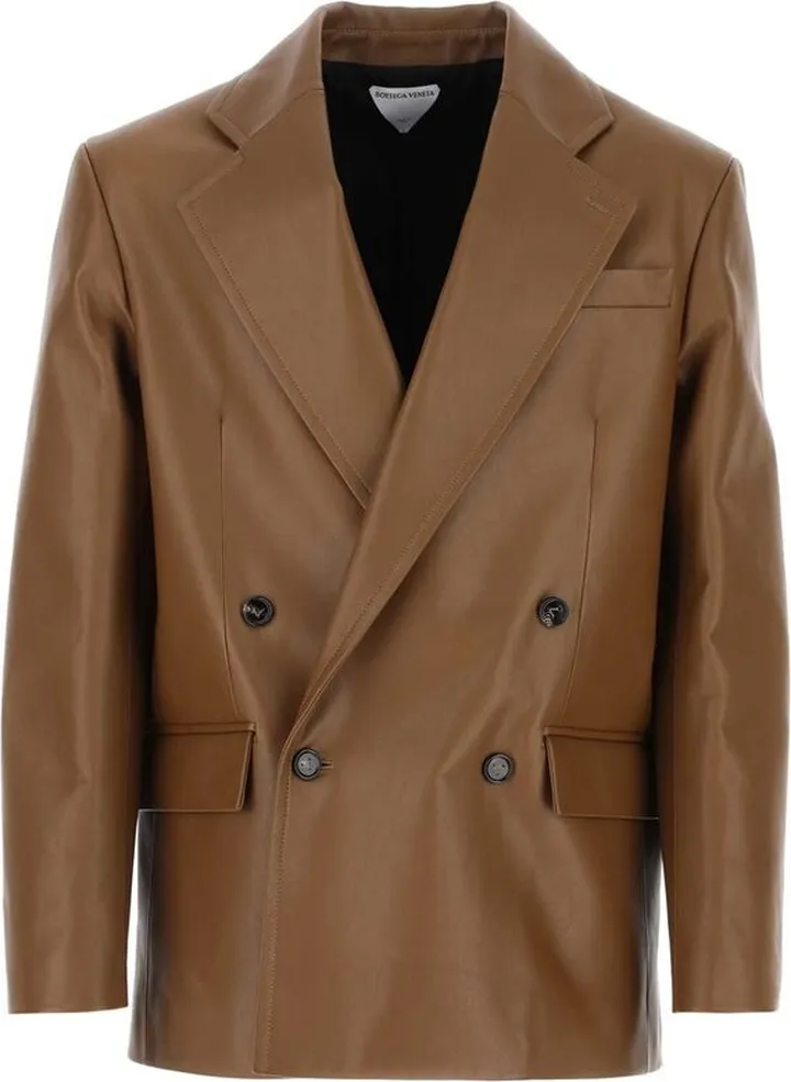 Bottega Veneta Double-Breasted Leather Blazer