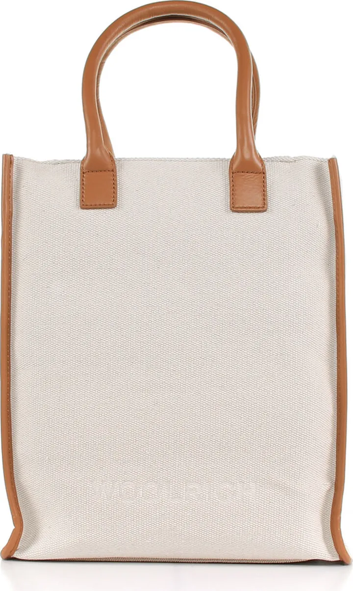 Bag In Canvas With Contrast Profile In Leather