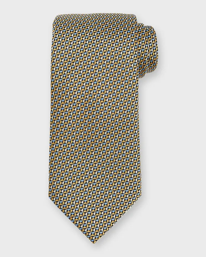 Men's Geometric Jacquard Silk Tie