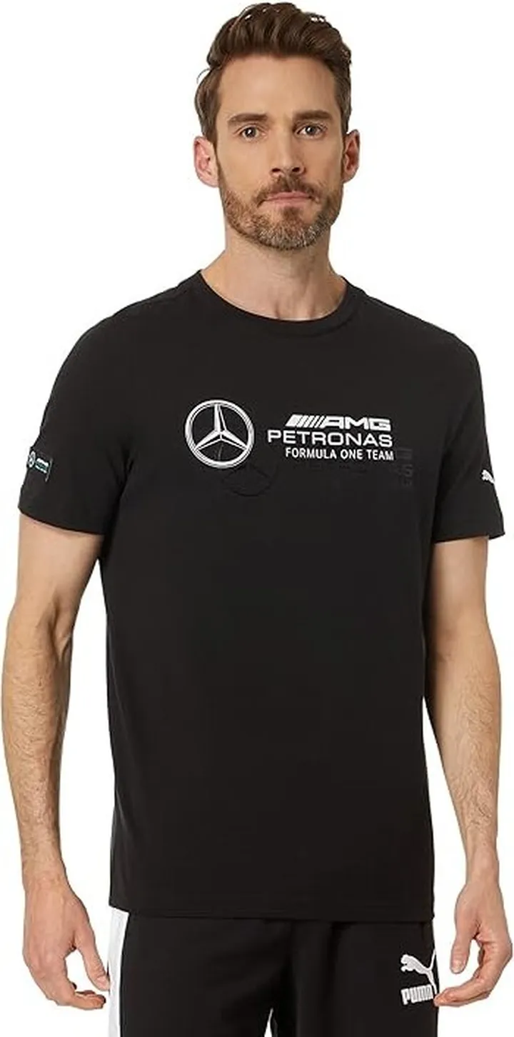 PUMA Mercedes Amg Petronas Logo Tee (Puma Black) Men's Clothing