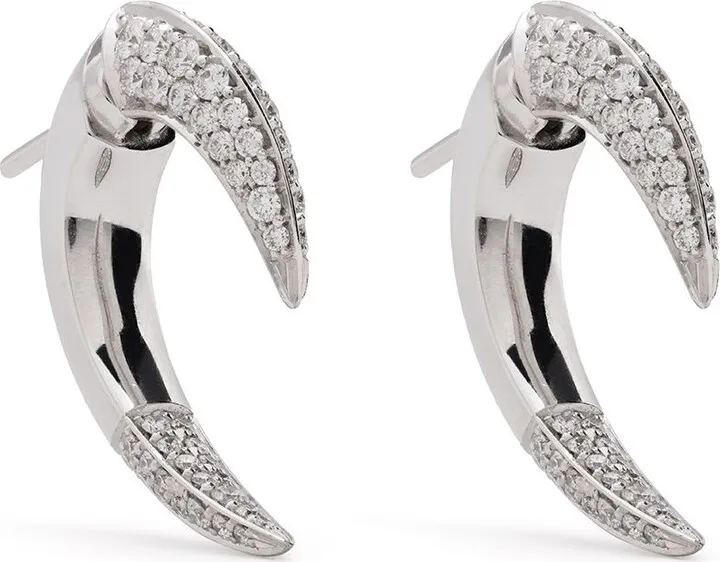 18kt white gold Talon diamond earrings