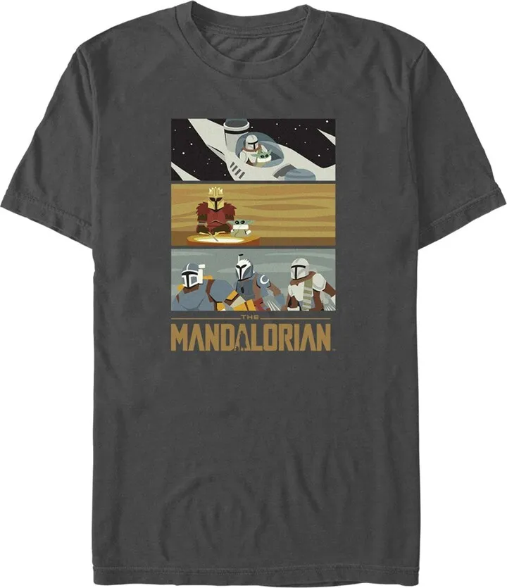 Men's Star Wars: The Mandalorian Animated Scenes T-Shirt - Charcoal - 2X Large
