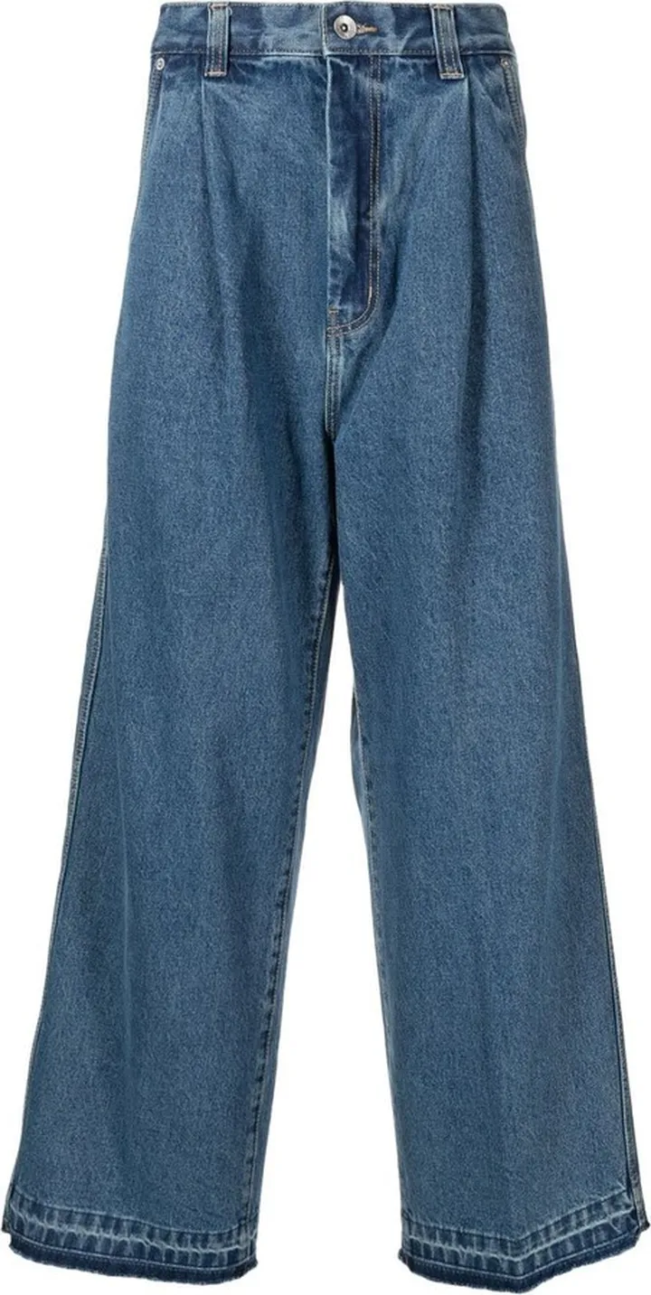 Darted Wide-Leg Jeans