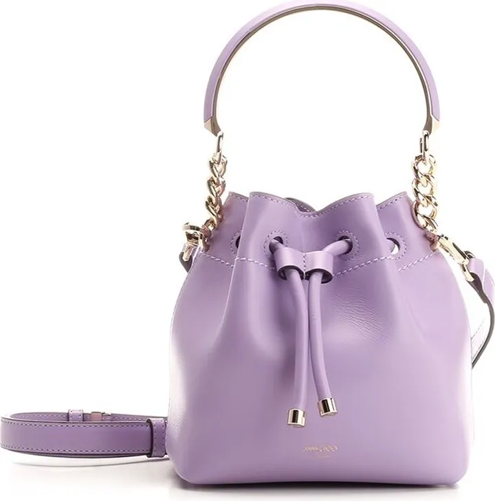 Jimmy Choo Bon Bon Logo Printed Bucket Bag