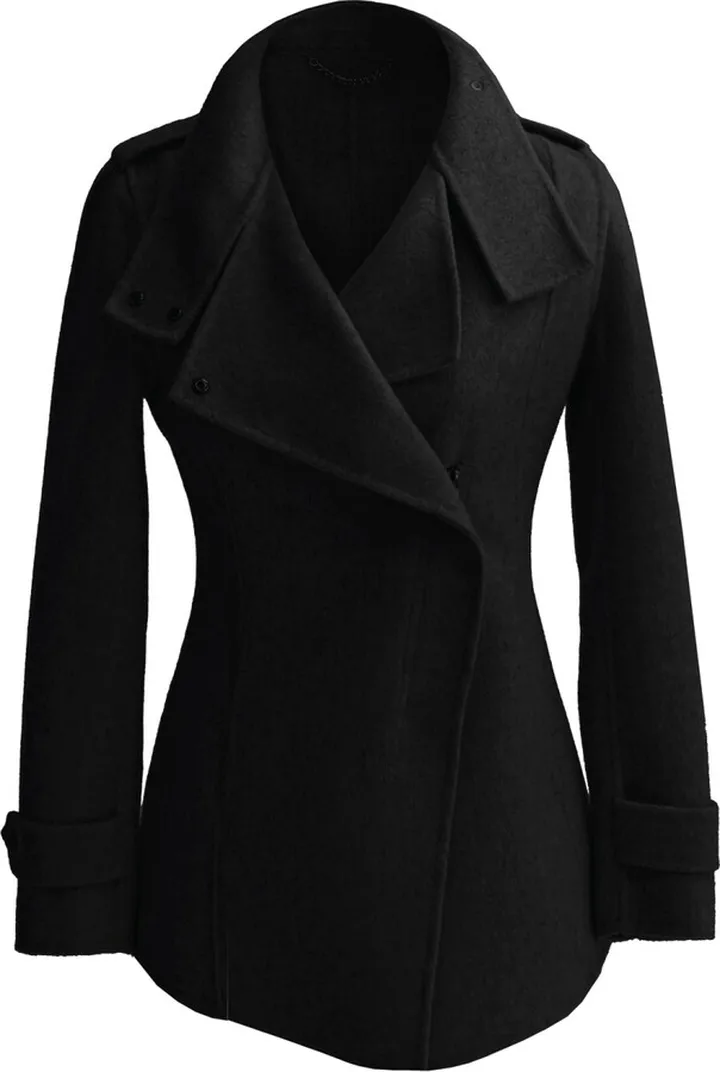 Belle & Bloom - Bad Girl Wool Blend Moto Coat - Black