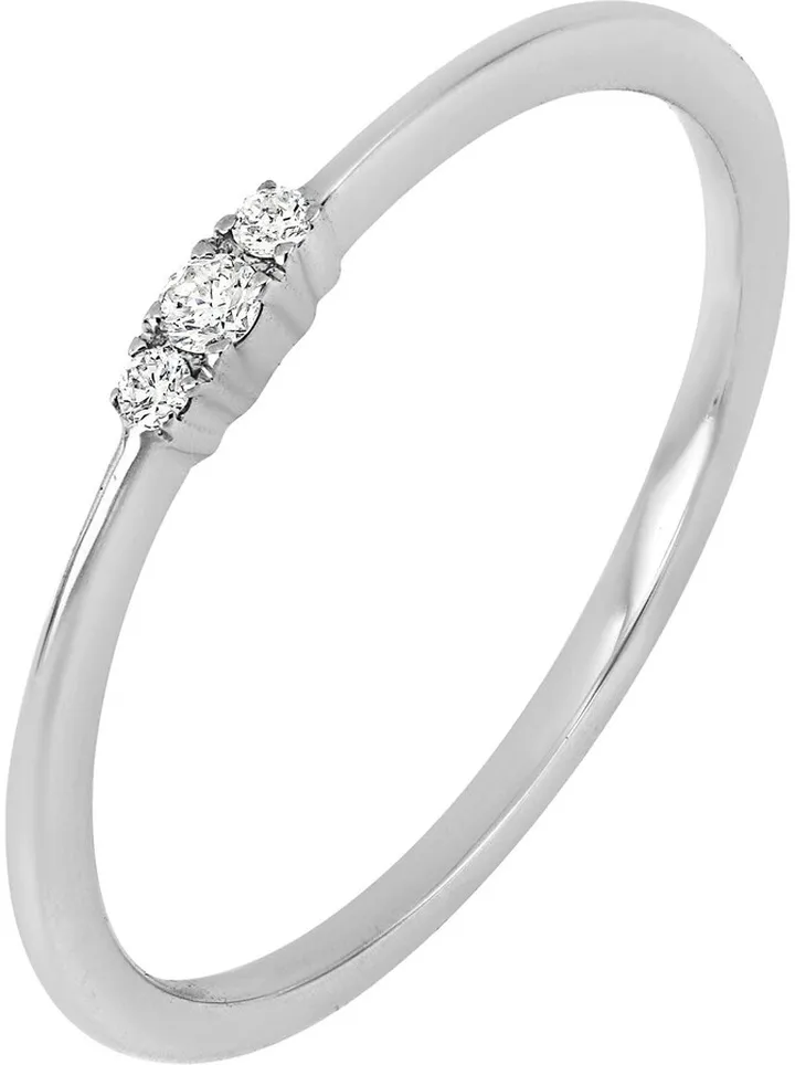 BL Icons 18K White Gold Diamond Stacking Ring - 0.04 ctw