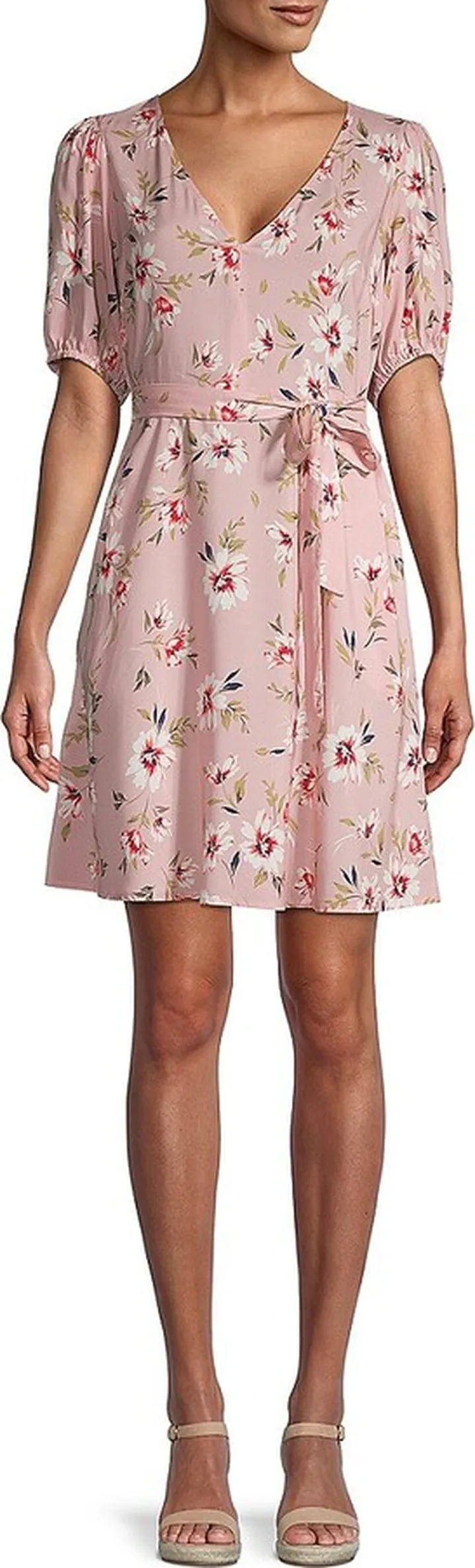 Shani Floral Puff Sleeve Mini Day Dress