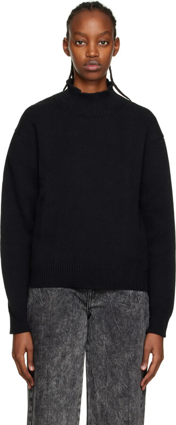 Han Kjobenhavn Black Rib Trim Turtleneck
