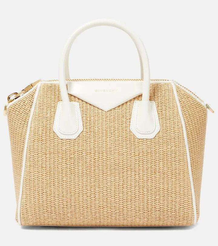 Antigona Mini raffia tote