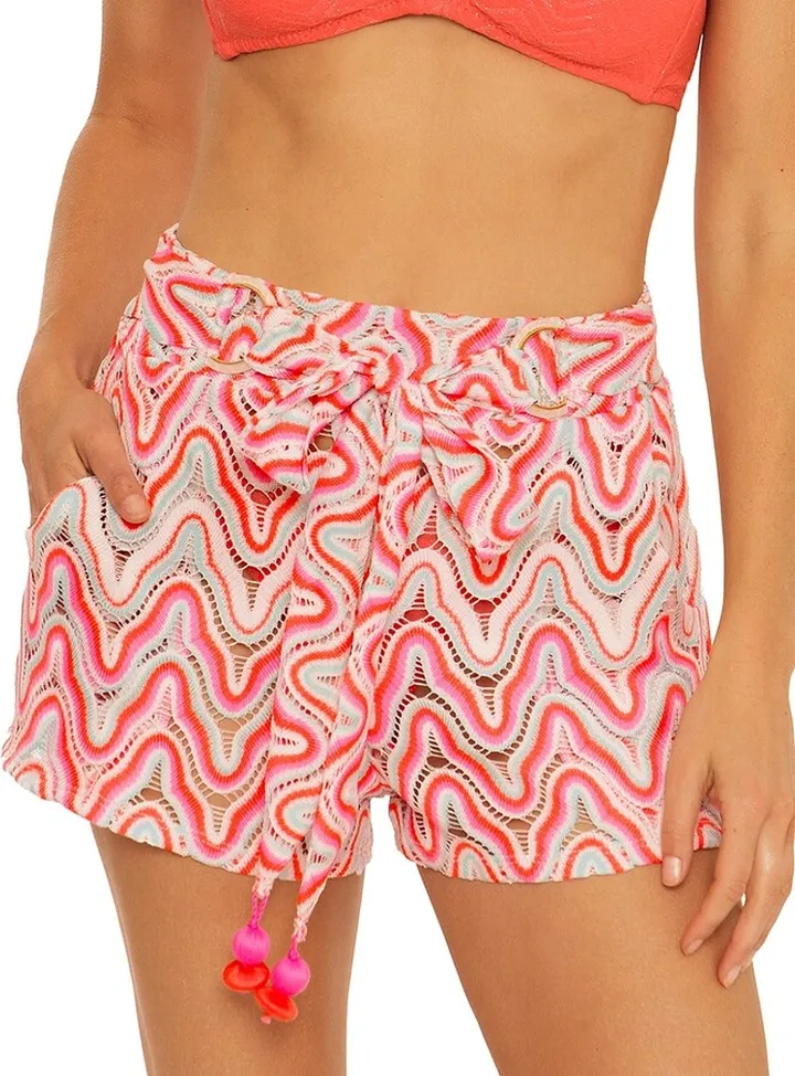 Serfina Belted Crochet Cover-Up Shorts