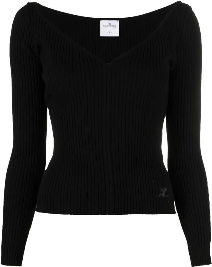 V-Neck Ribbed Jumper