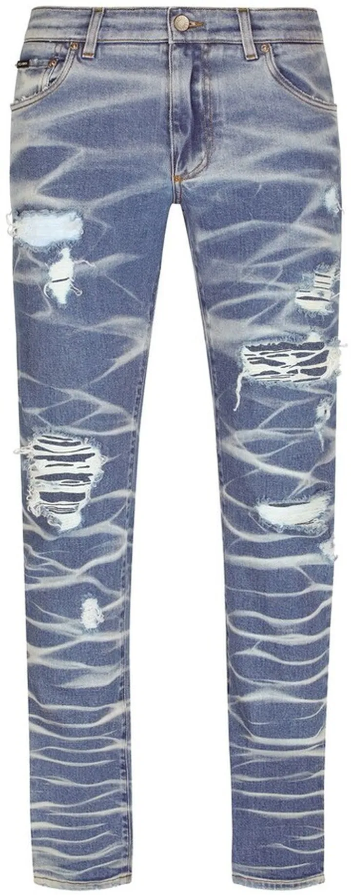 Distress-Detail Slim-Cut Jeans