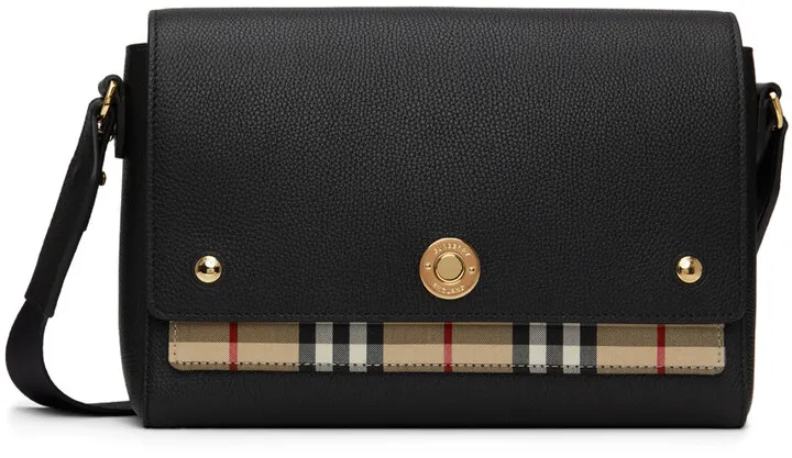 Burberry Black Vintage Check Note Crossbody Bag