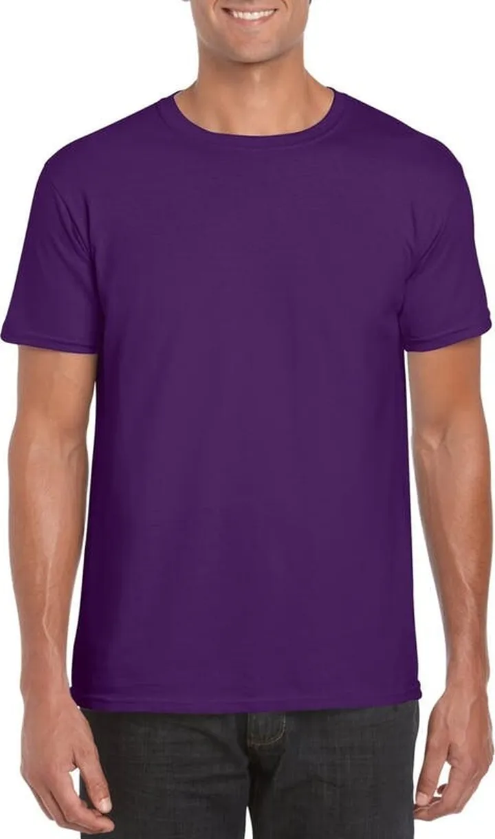 Gildan Mens Soft Style Ringspun T Shirt - Purple