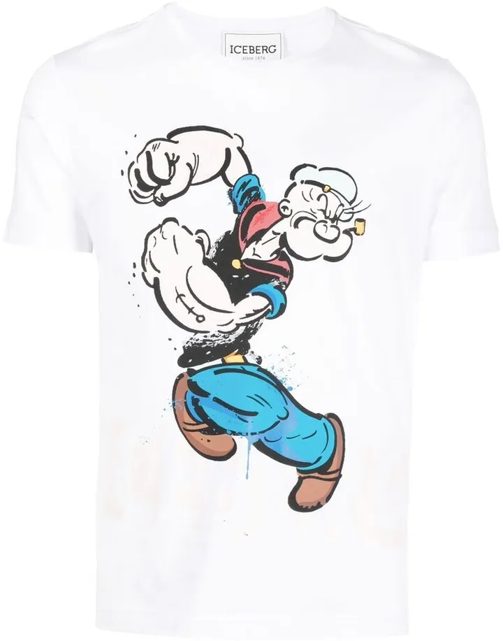 cartoon-print T-shirt