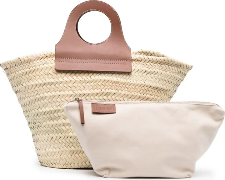 Cabas woven-straw tote bag