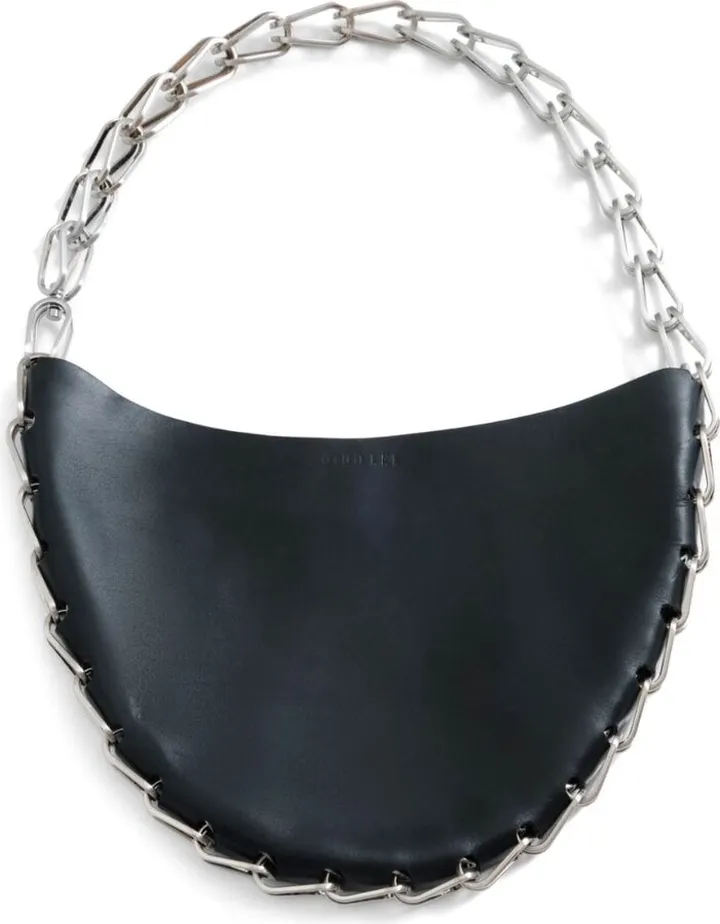 Circle leather shoulder bag