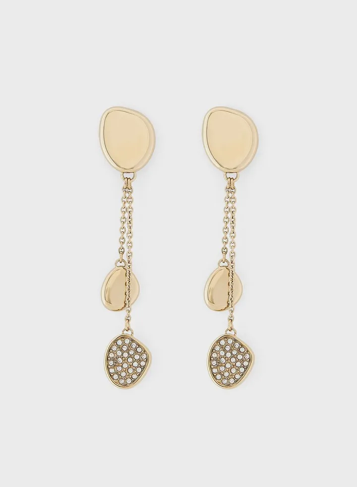 Ionic Thin Gold 1 Stainless Steel With Crystal Earrings