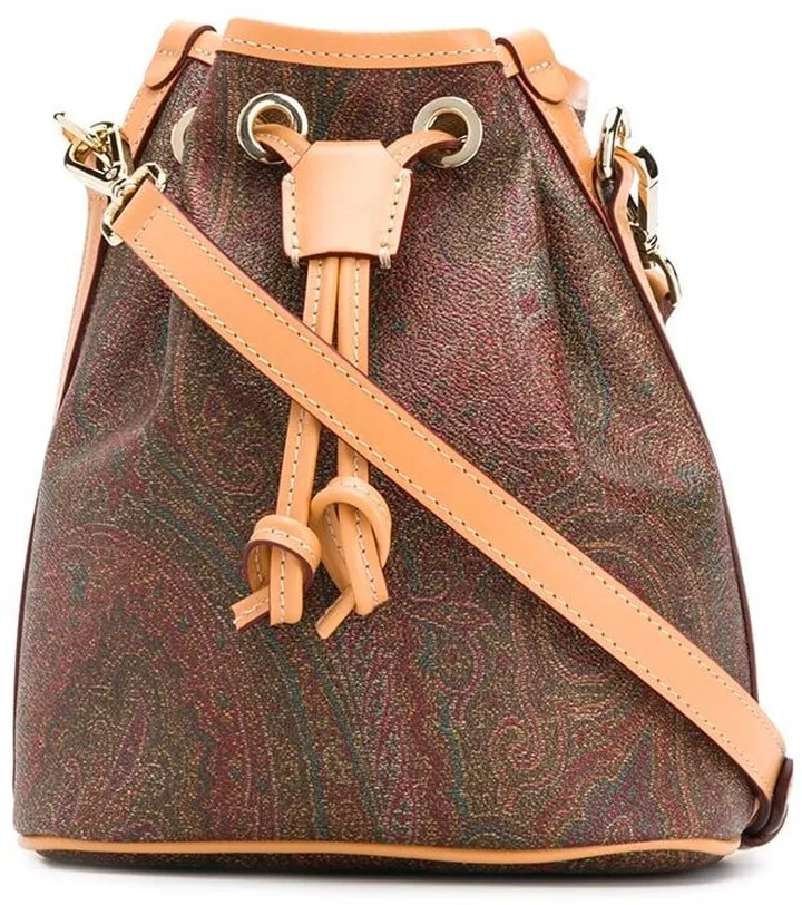 Paisley-Print Bucket Bag