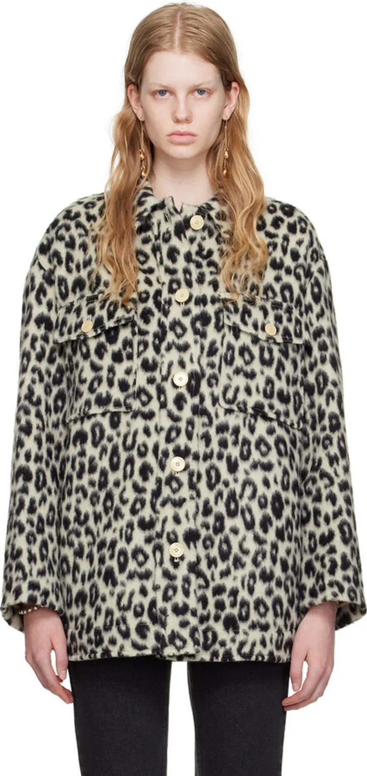 Isabel Marant Gray & Black Odelino Coat