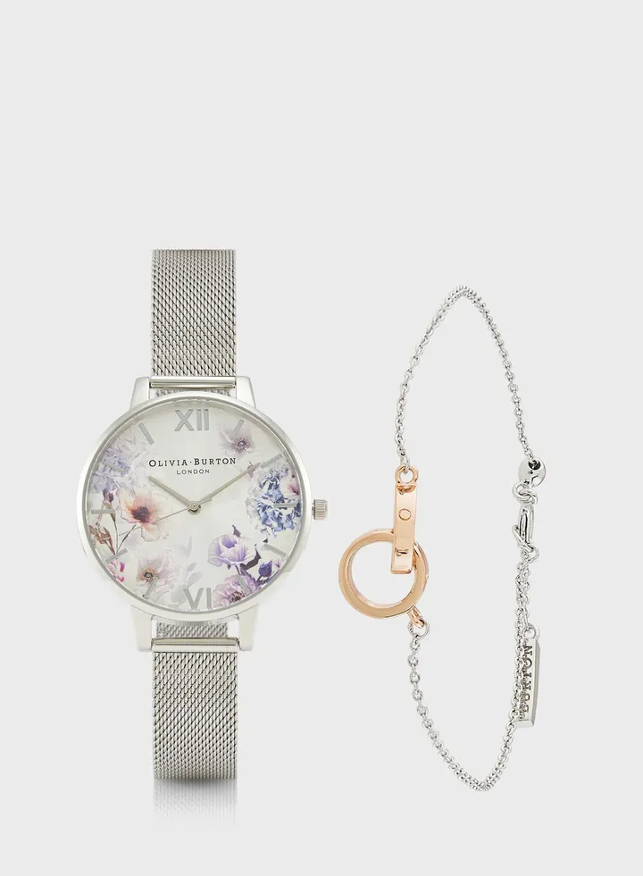 Sunlight Florals Steel Strap Analog Watch
