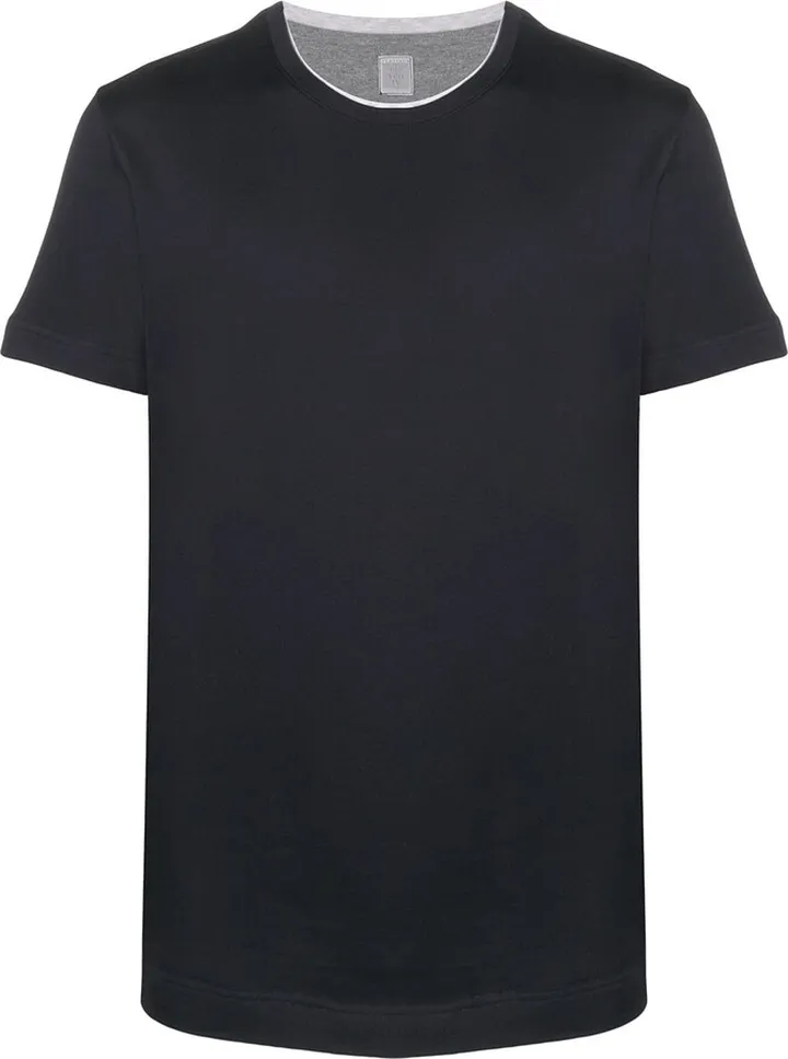 contrasting-trim short-sleeve T-shirt