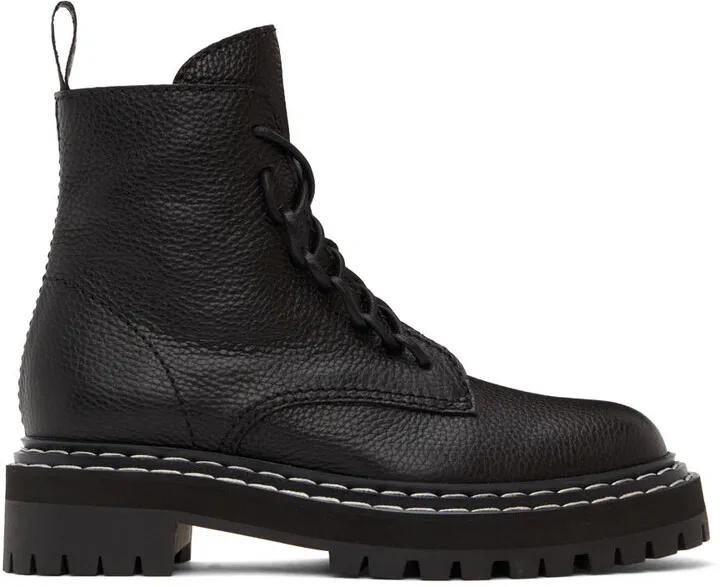 Proenza Schouler Black Lug Sole Combat Boots