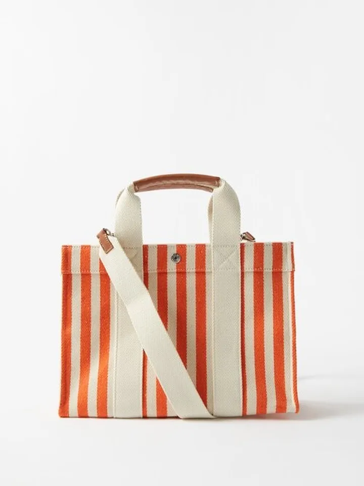 Tote Medium Striped Cotton-blend Bag